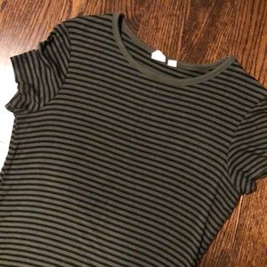 Rib knit striped midi dress